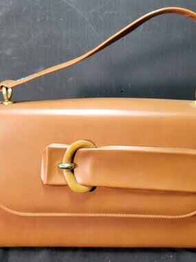 Brown Vinyl Vintage Purse Handbag by Risque